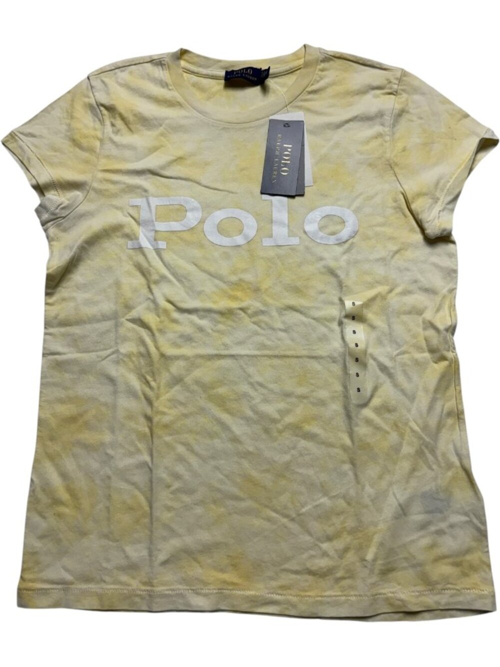 NWT Polo Ralph Lauren Yellow Tie Dye Tee Shirt Women’s Small MSRP $50